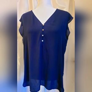 Navy Loft Top Blouse size XL